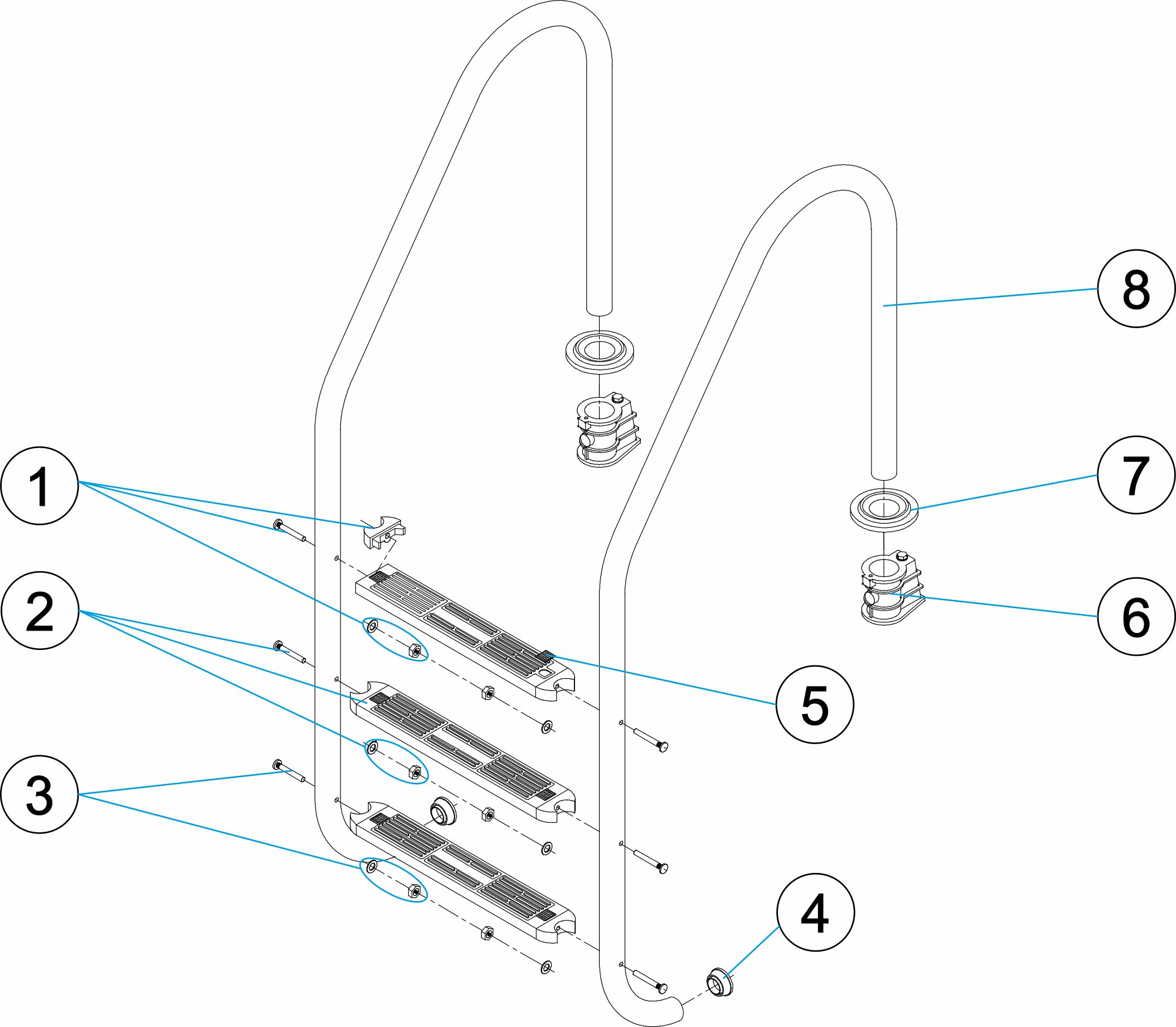 STANDARD BASIC LADDER 2-3-4-5 STEPS AISI-304