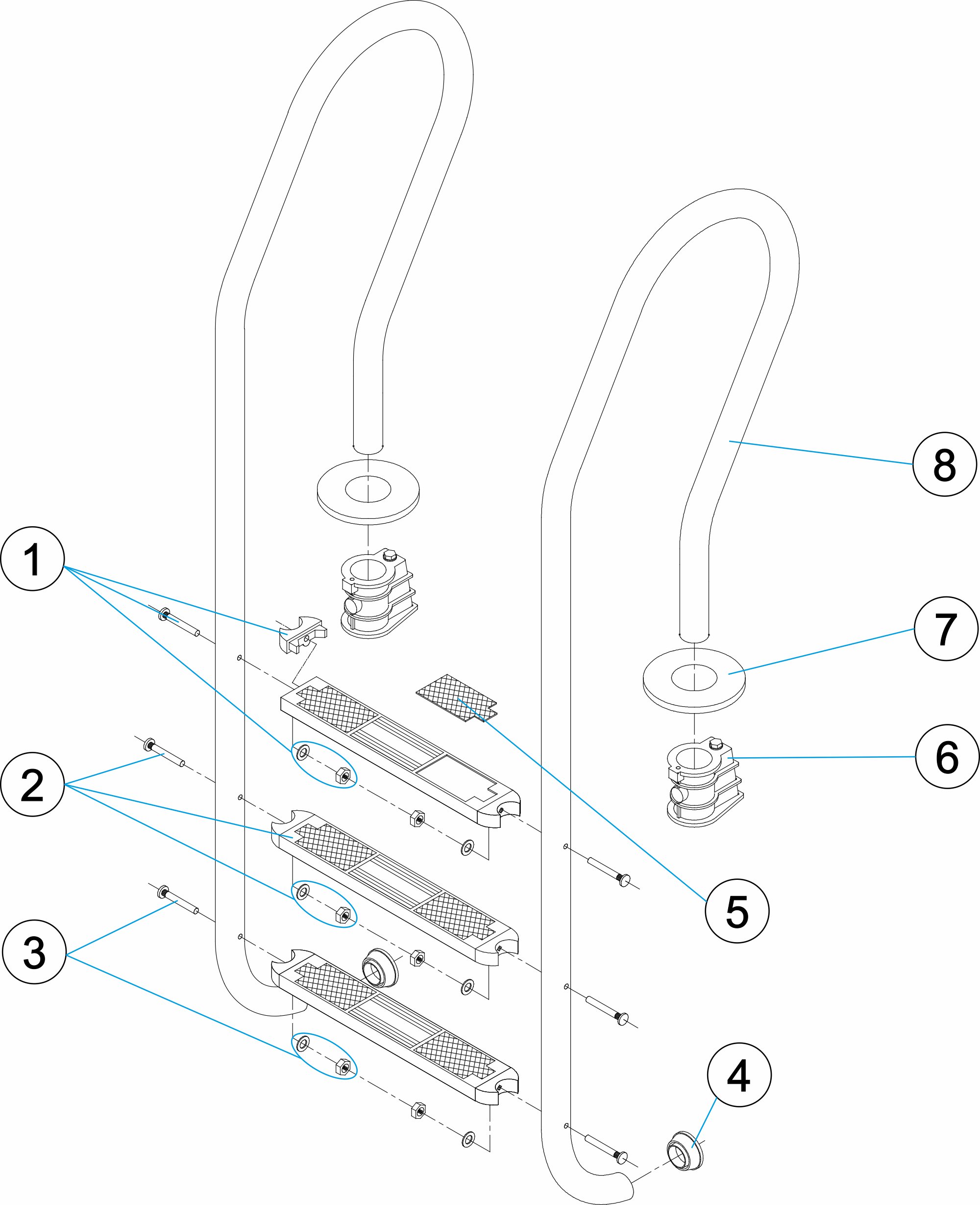 ÉCHELLE MIXTE PLUS 3-4-5 MARCHES AISI-316