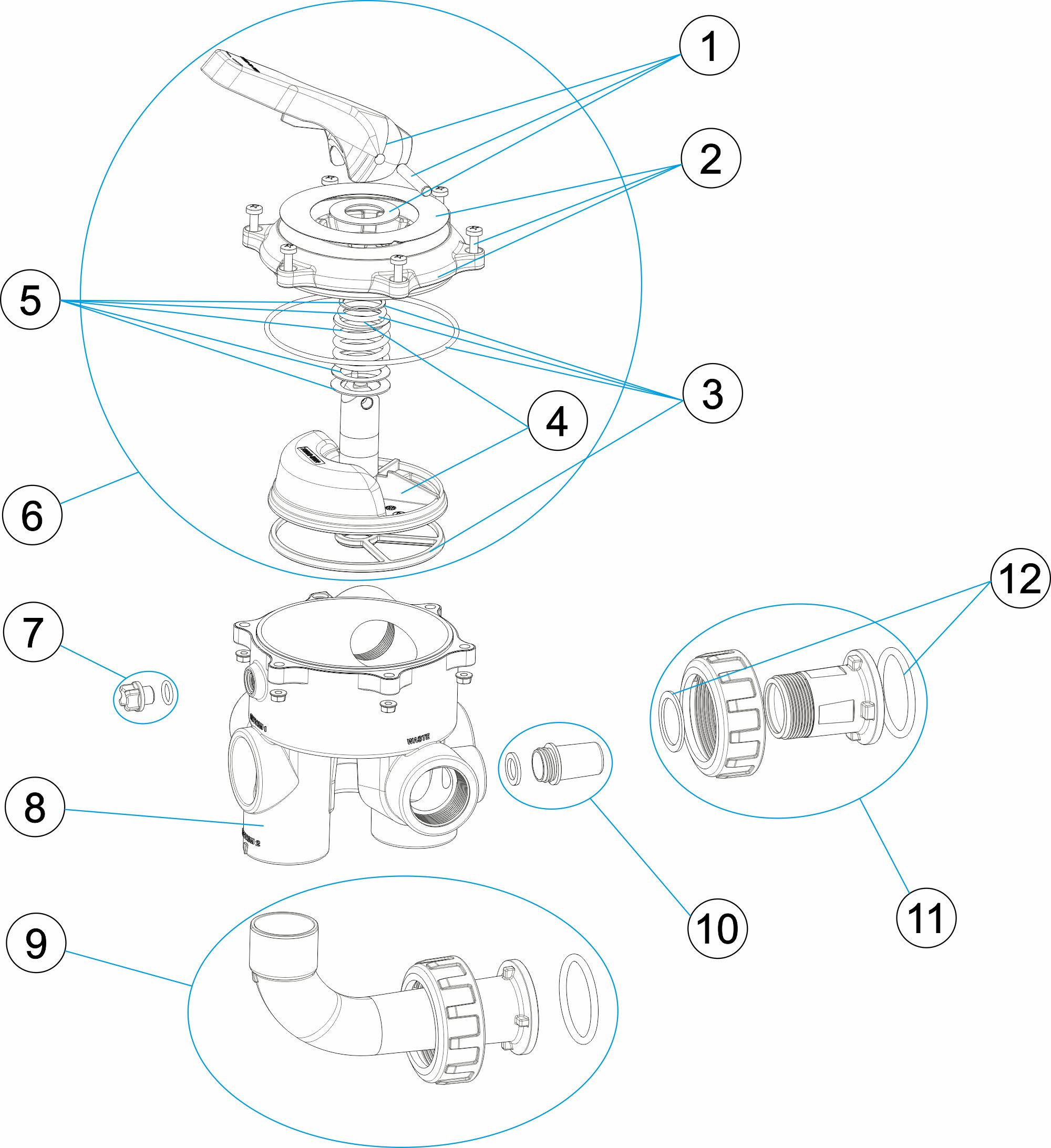 SELECTOR VALVE WITH LINKS 1 ½