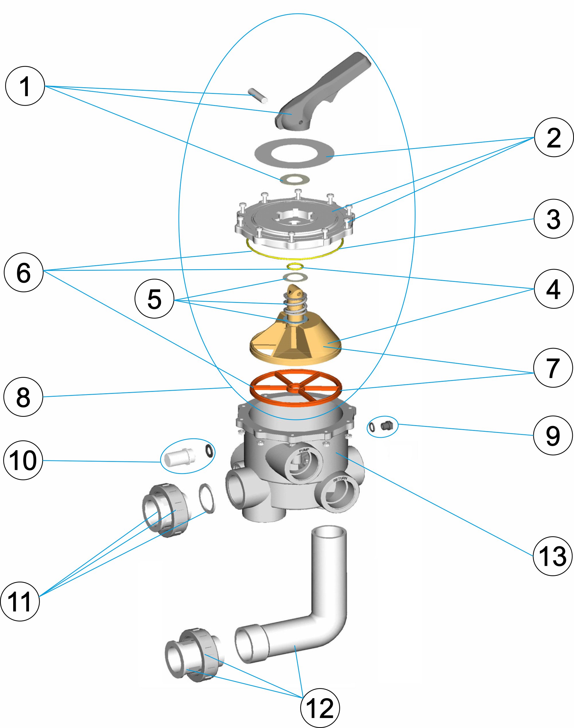 SELECTOR VALVE WITH LINKS 2