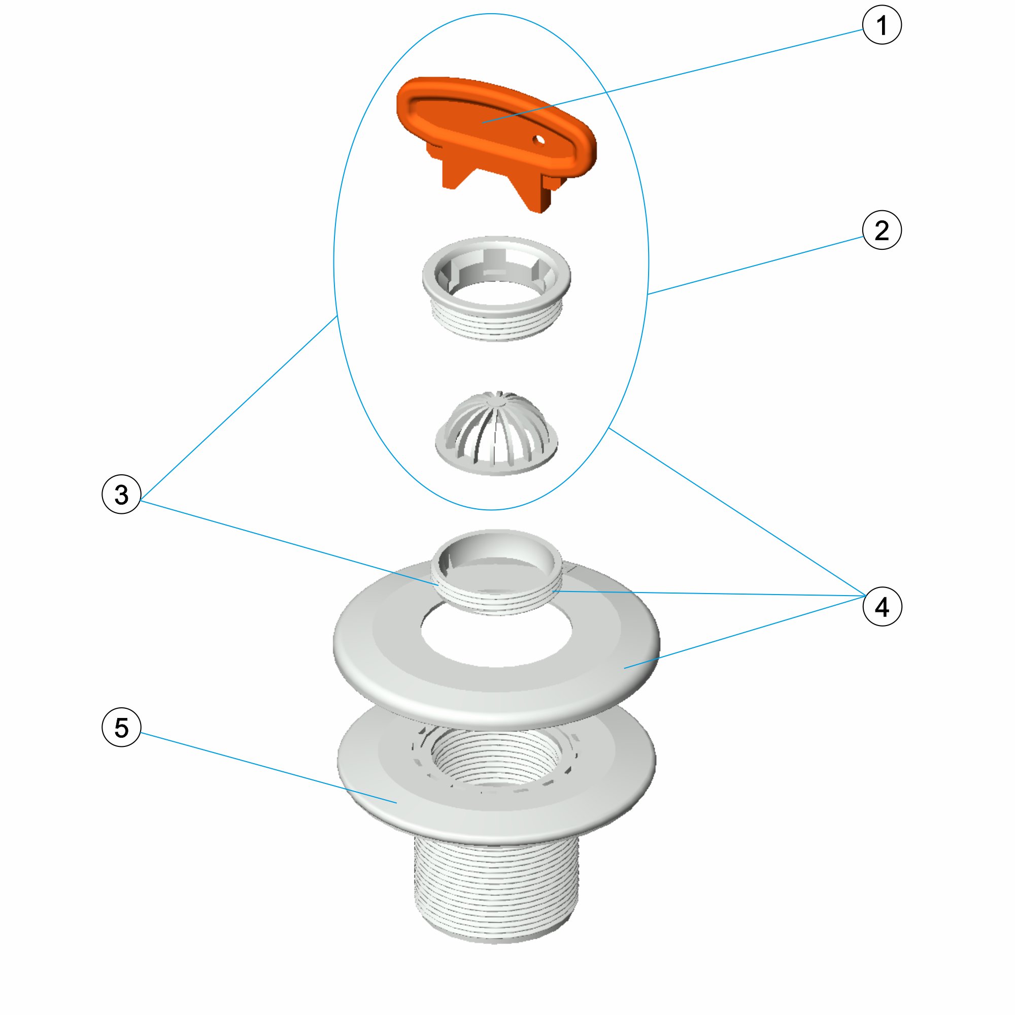 RETURN INLET WITH GRID SWIMMING POOL