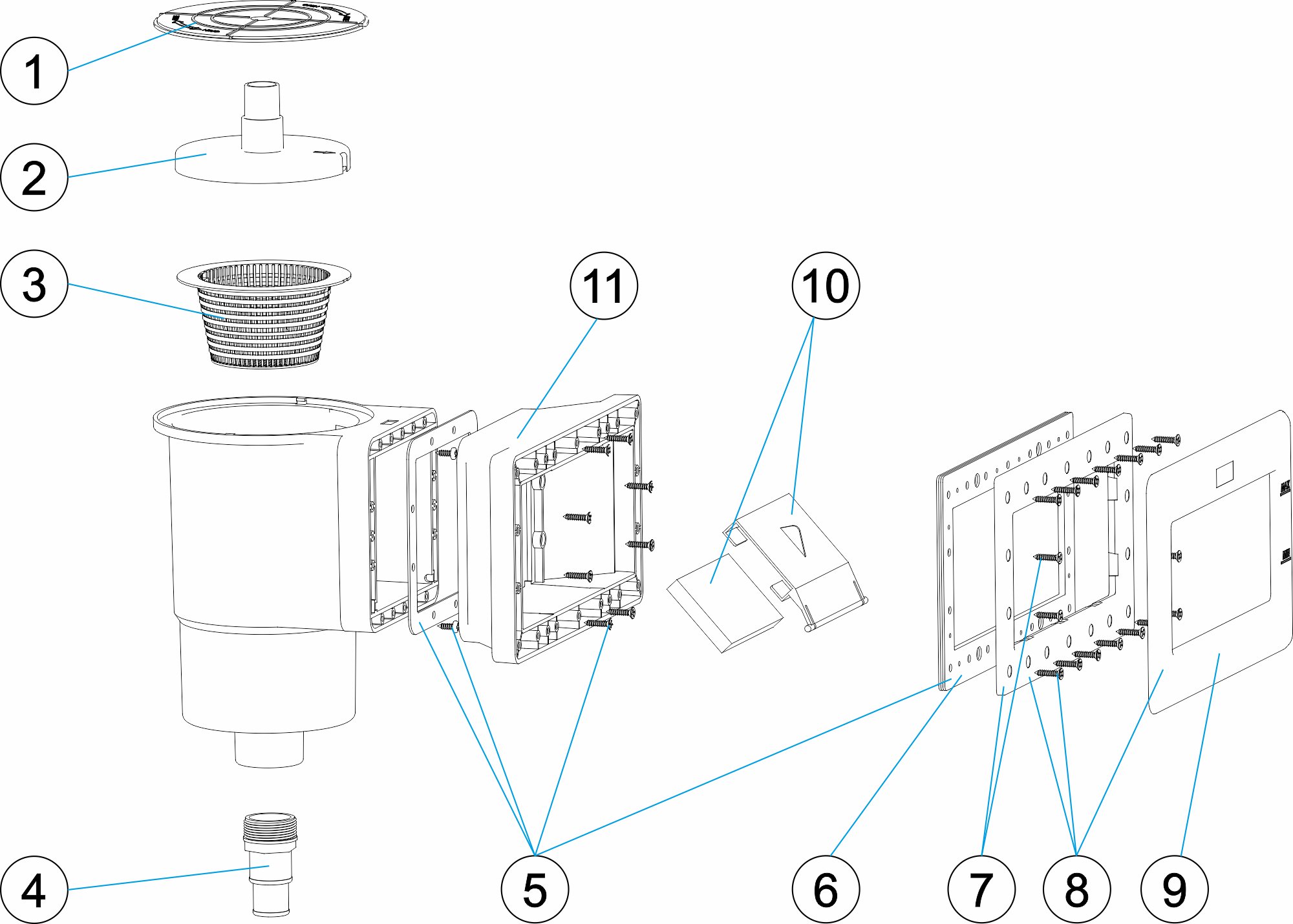 SKIMMER ABOVE-GROUND POOL EXTENDED MOUTH 