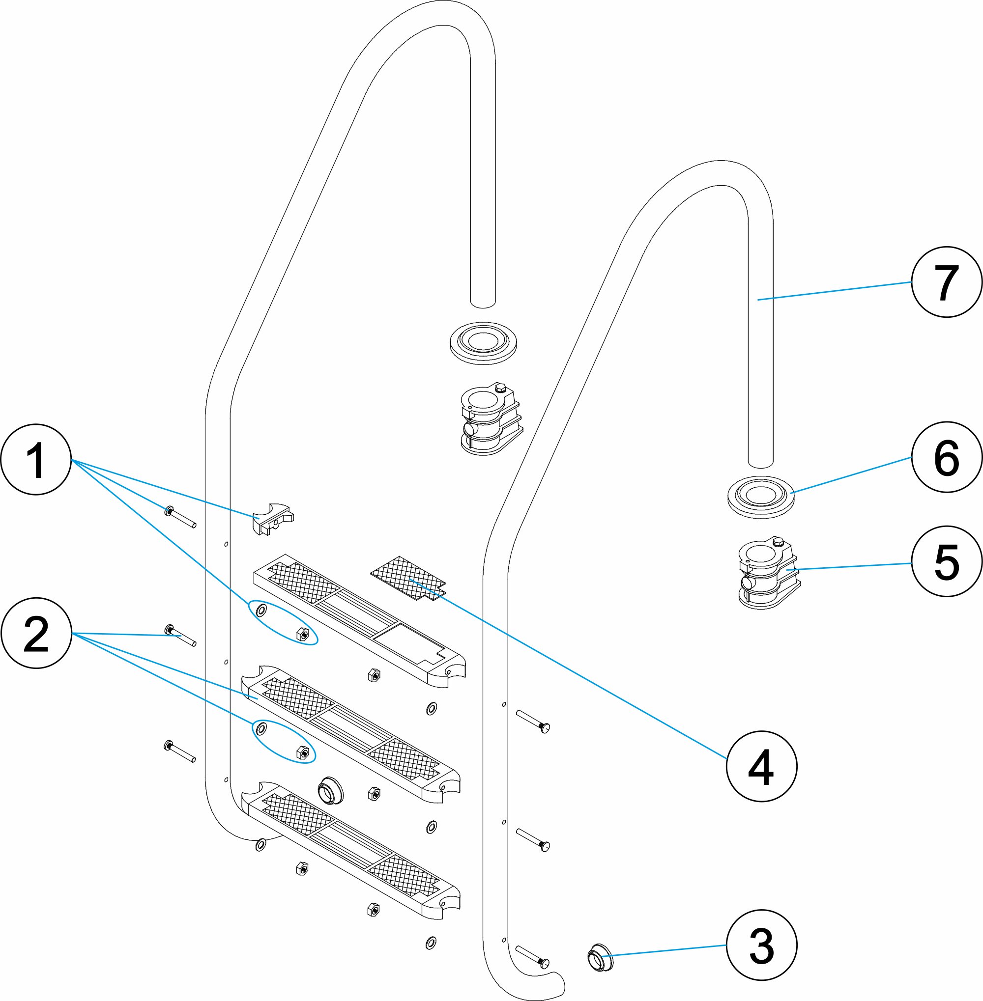 HOCHWIDERSTANDSFÄHIGE STD-LEITER VON PLASTCOAT 3-4 STUFEN