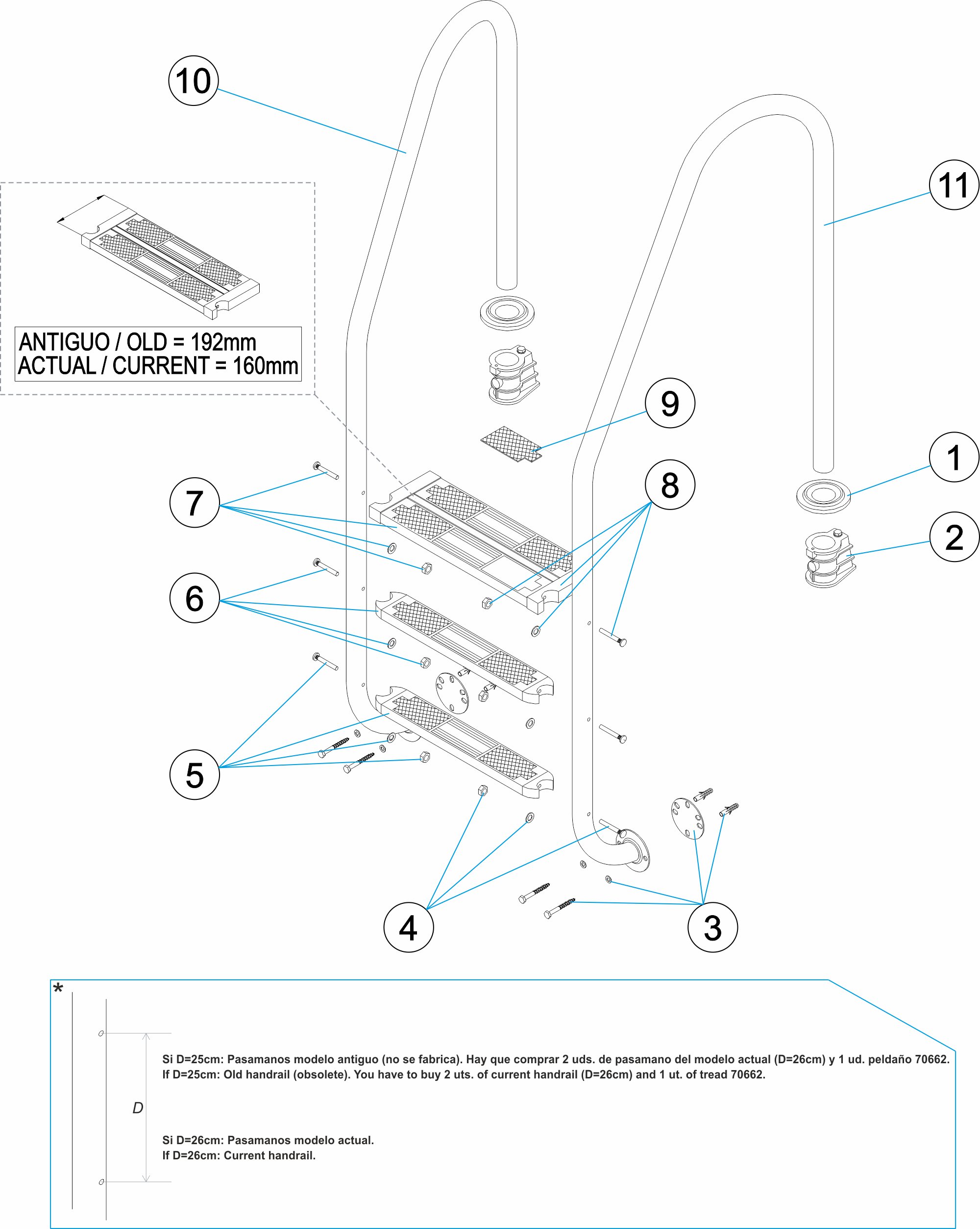 ASYMMETRISCHTREPPE 3-4 STUFEN