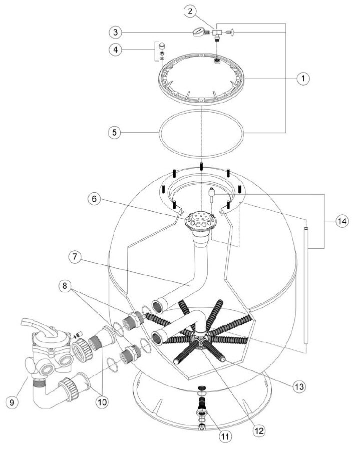FILTERKESSEL BOREAL GFK 900 MM