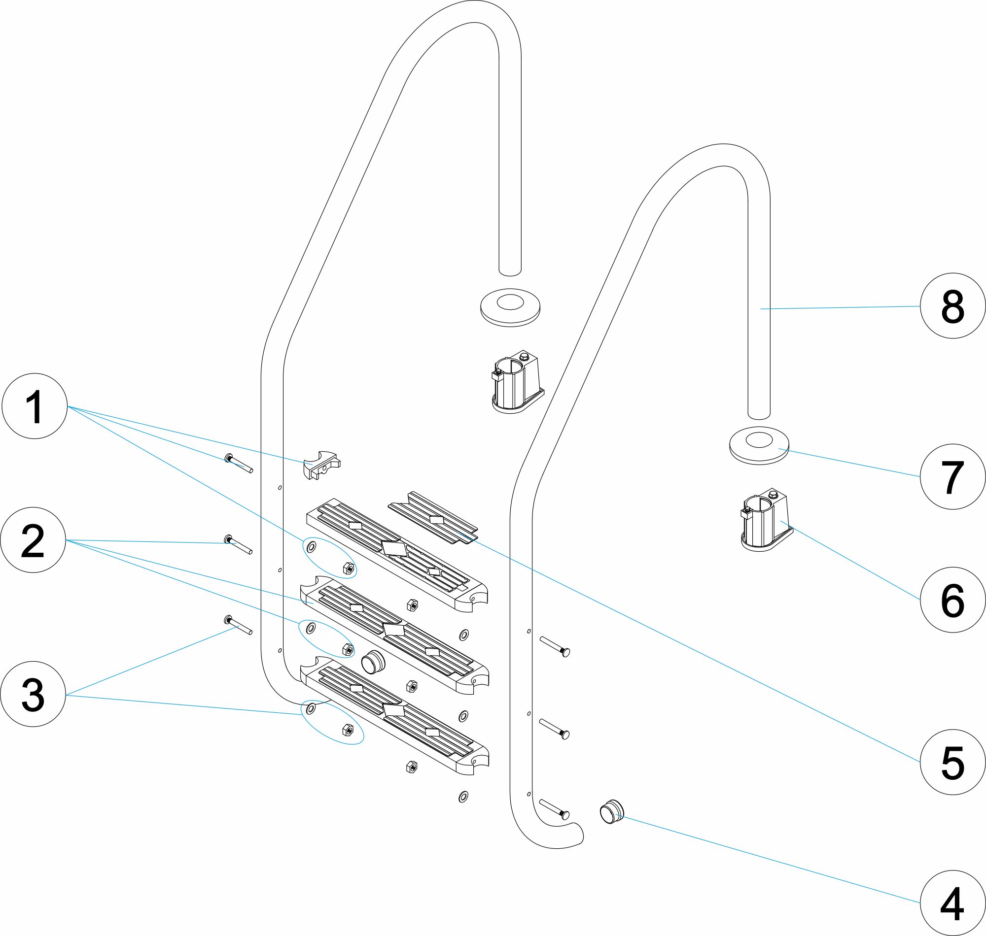 STANDARD LADDER 2-3-4-5 STEPS AISI-304