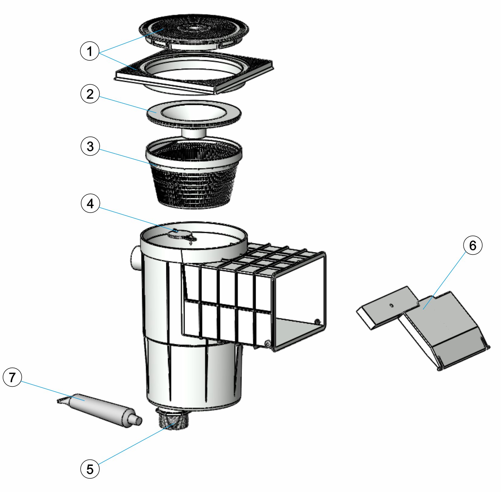 SKIMMER CONCRETE POOL