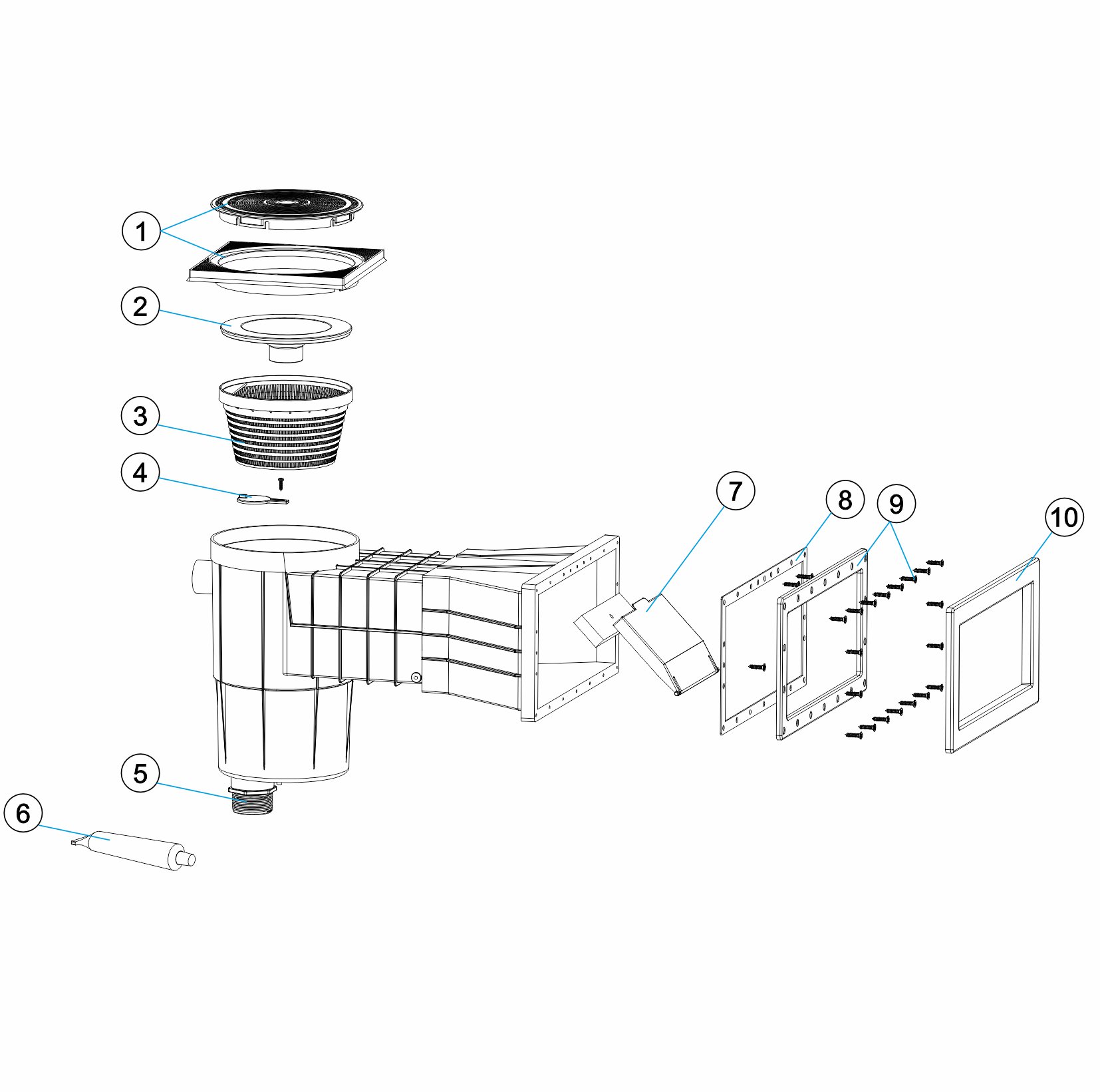 SKIMMER CONICAL MOUTH PP