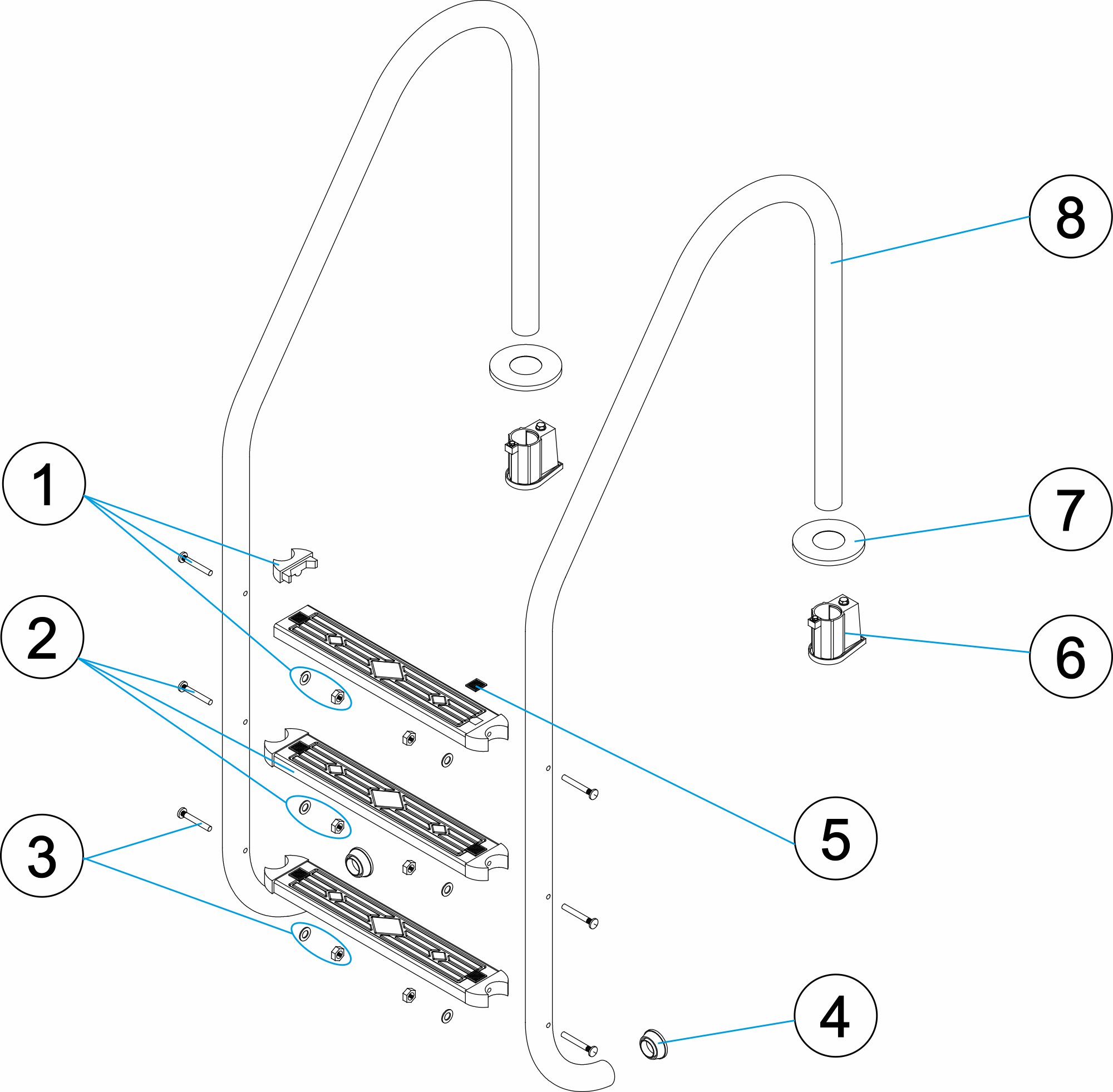 STANDARD LADDER 2-3-4-5 STEPS AISI-316