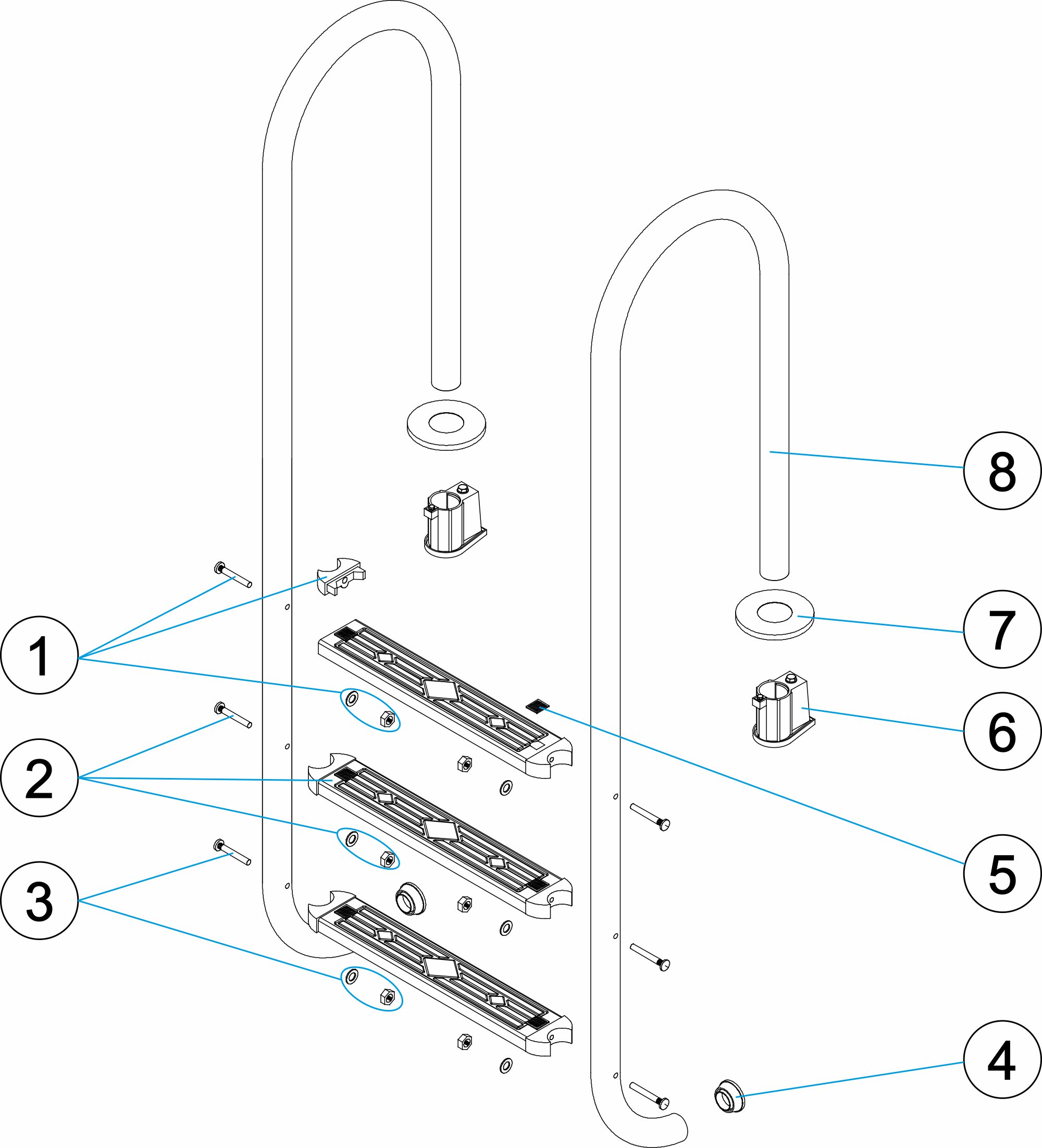 MURO LADDER 2-3-4-5 STEPS AISI-304