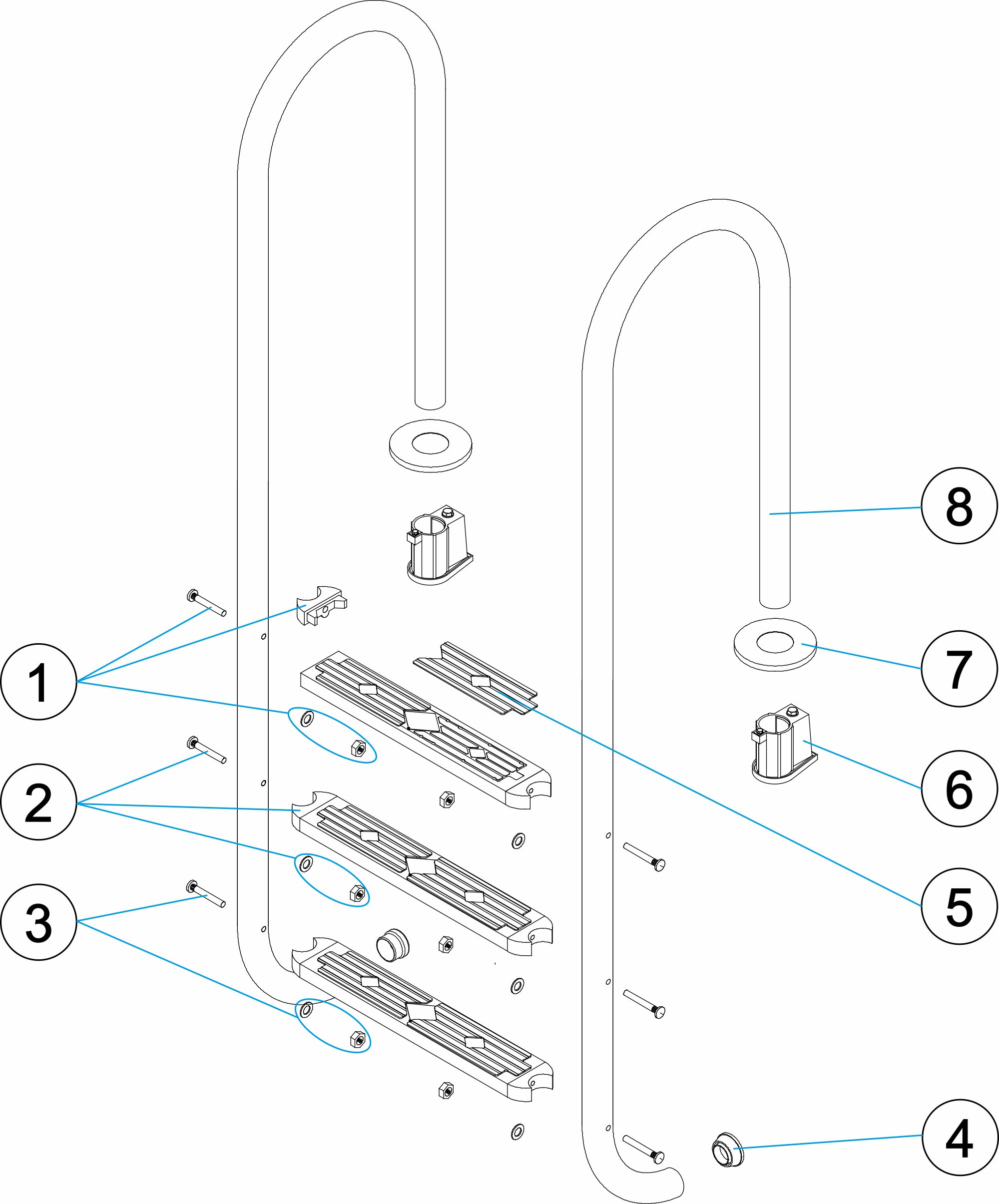 MURO LADDER 2-3-4-5 STEPS AISI-304