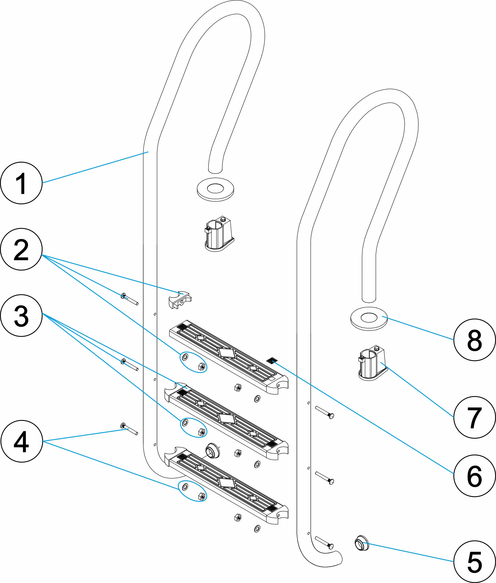 MIX LADDER 2-3-4-5 STEPS AISI-304