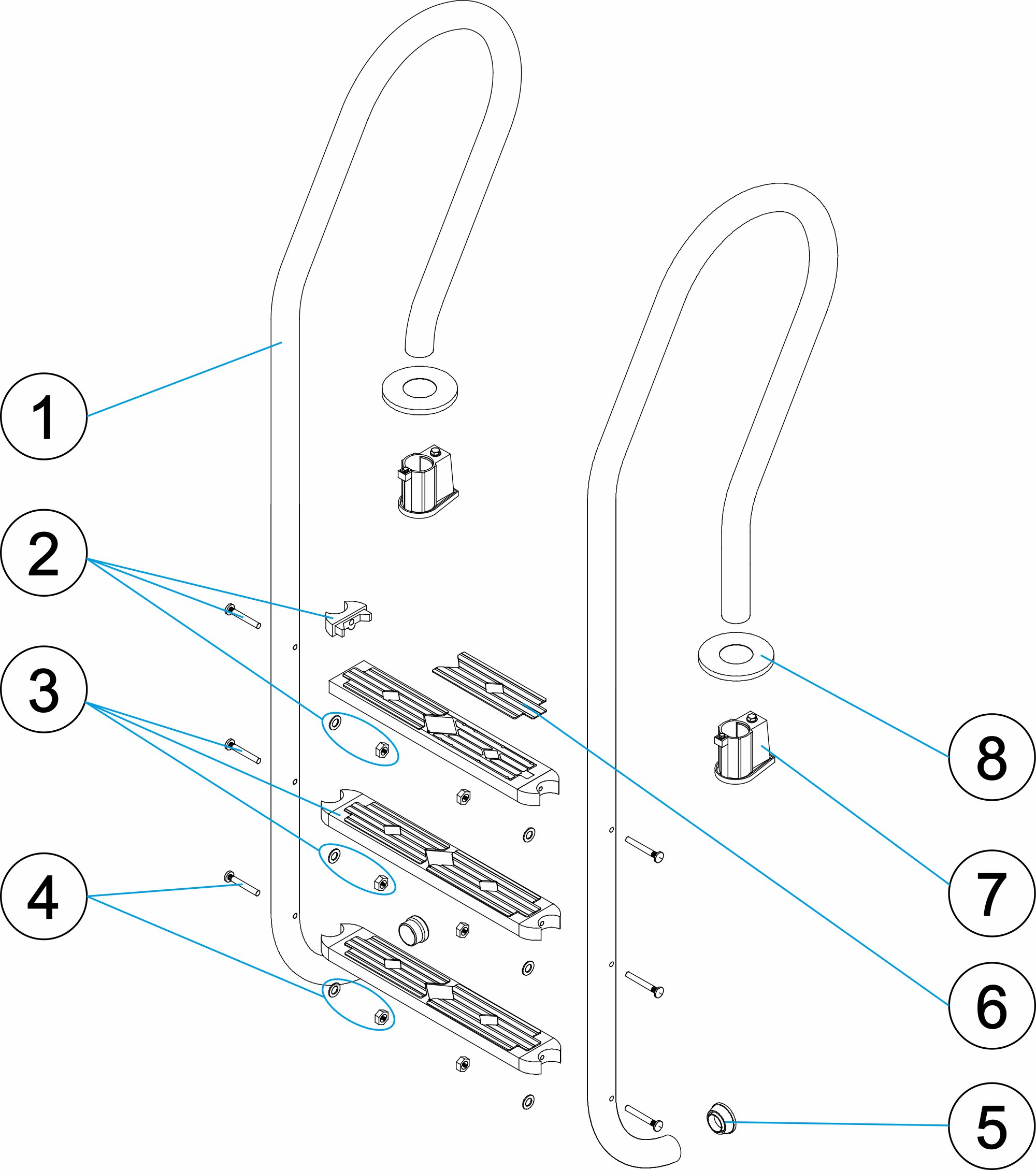 MIX LADDER 3-4-5 STEPS AISI-316