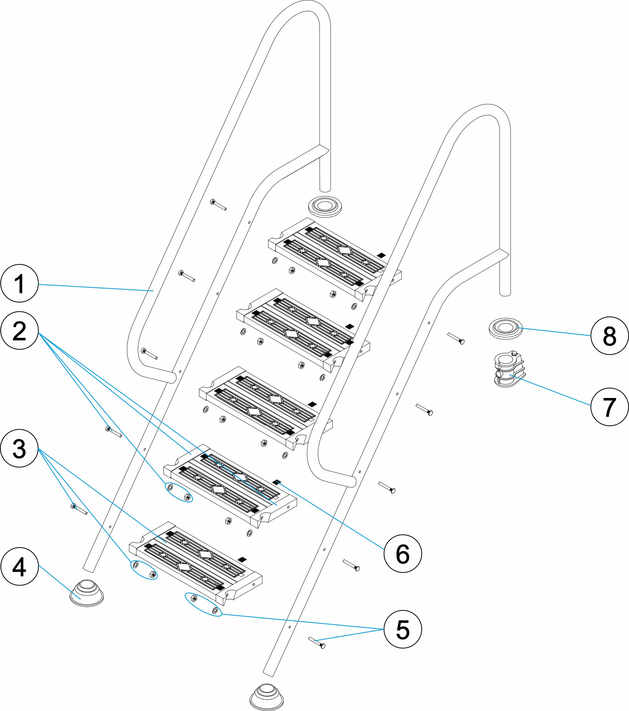 DOUBLE STEP RESIDENTIAL LADDER