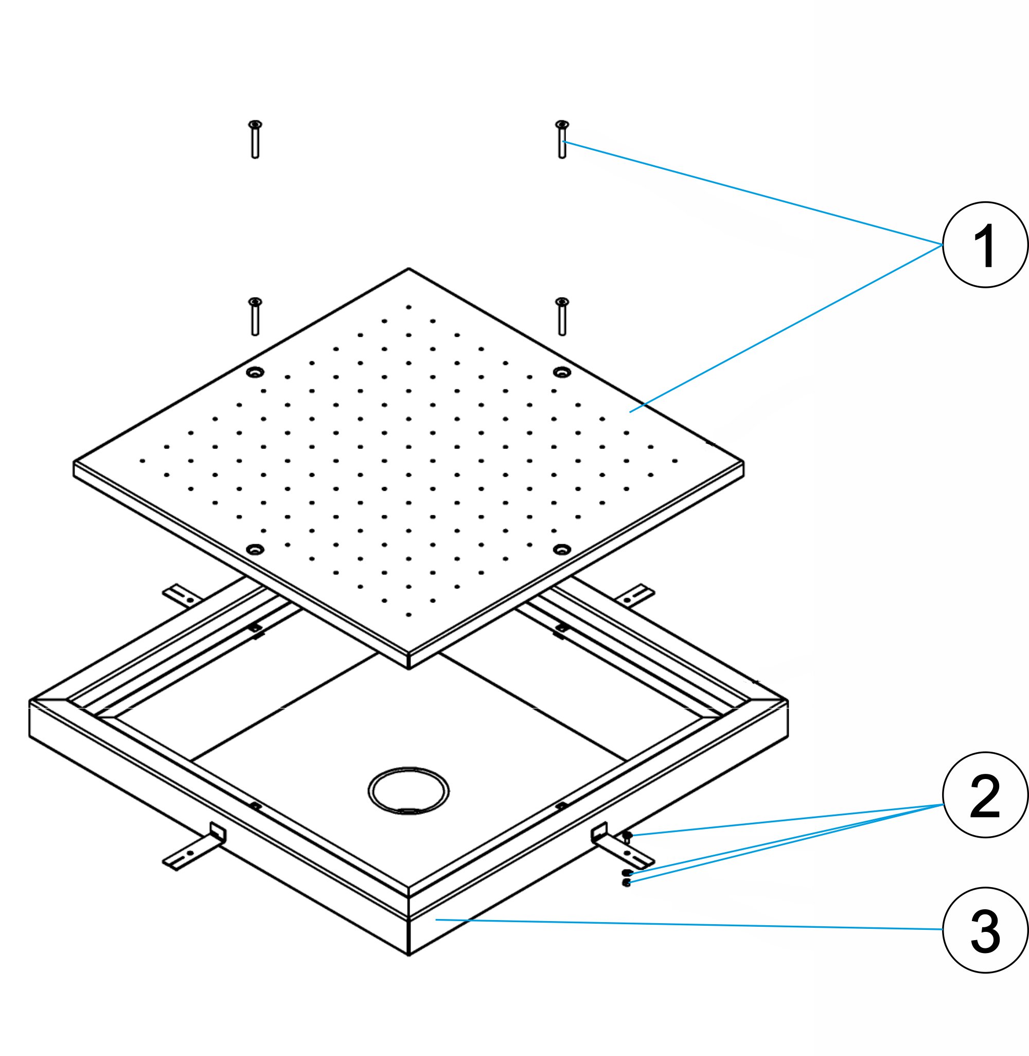 GRILLE HYDROMASSAGE  750X750MM