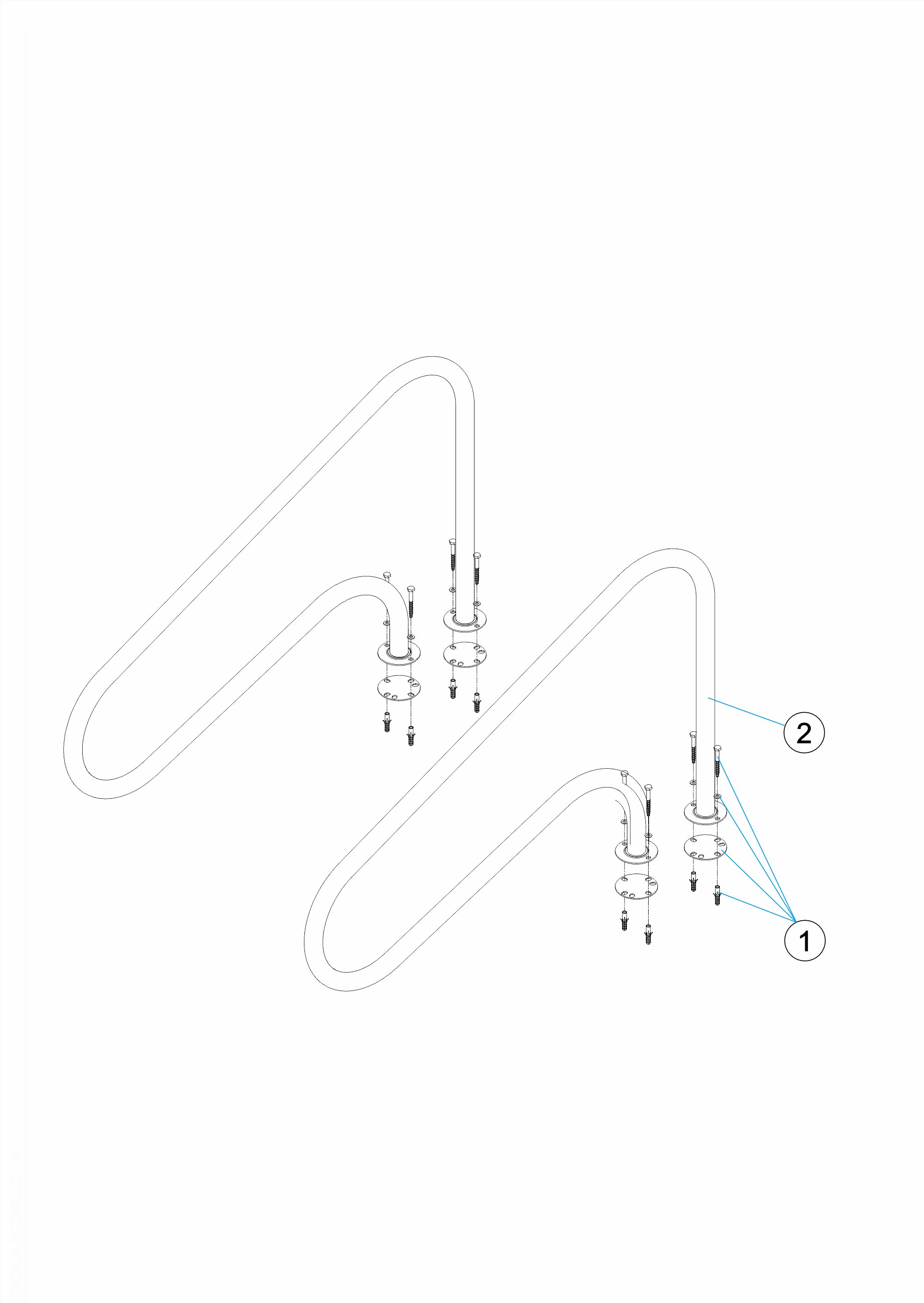 MAIN COURANTE PISCINE A/PLATIN