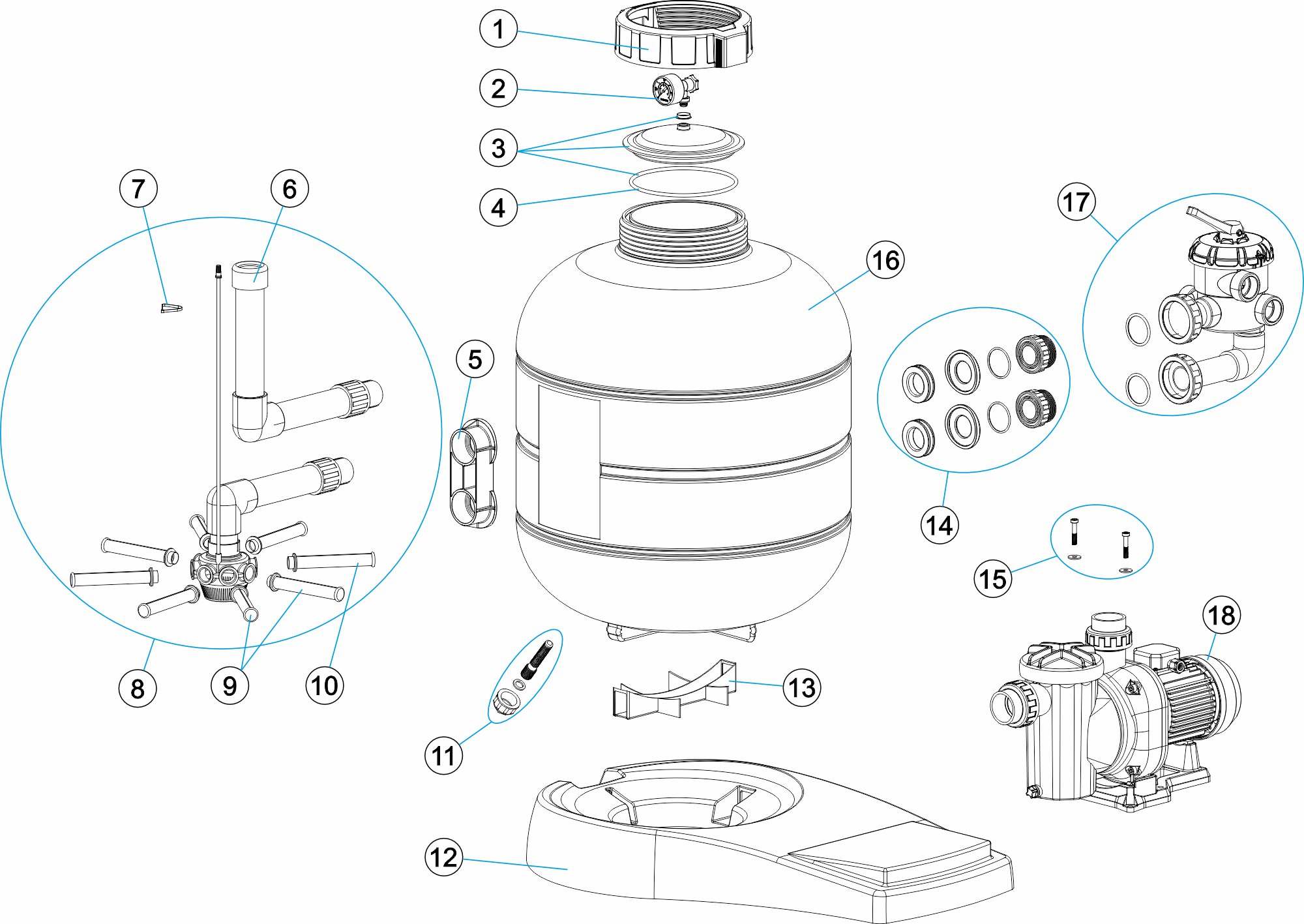 MONOBLOC-FILTER MILLENIUM SEITENGEWINDE Ø660