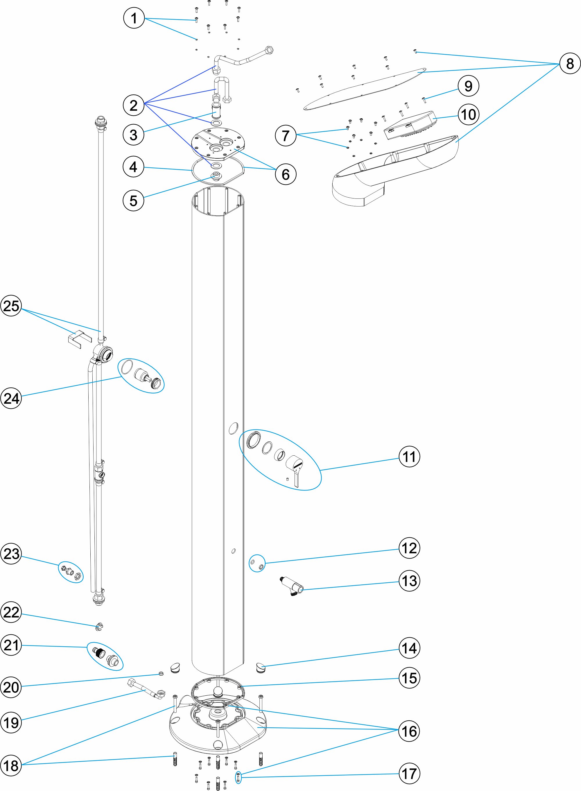 DUCHA GAVARNIE SOLAR PLATA