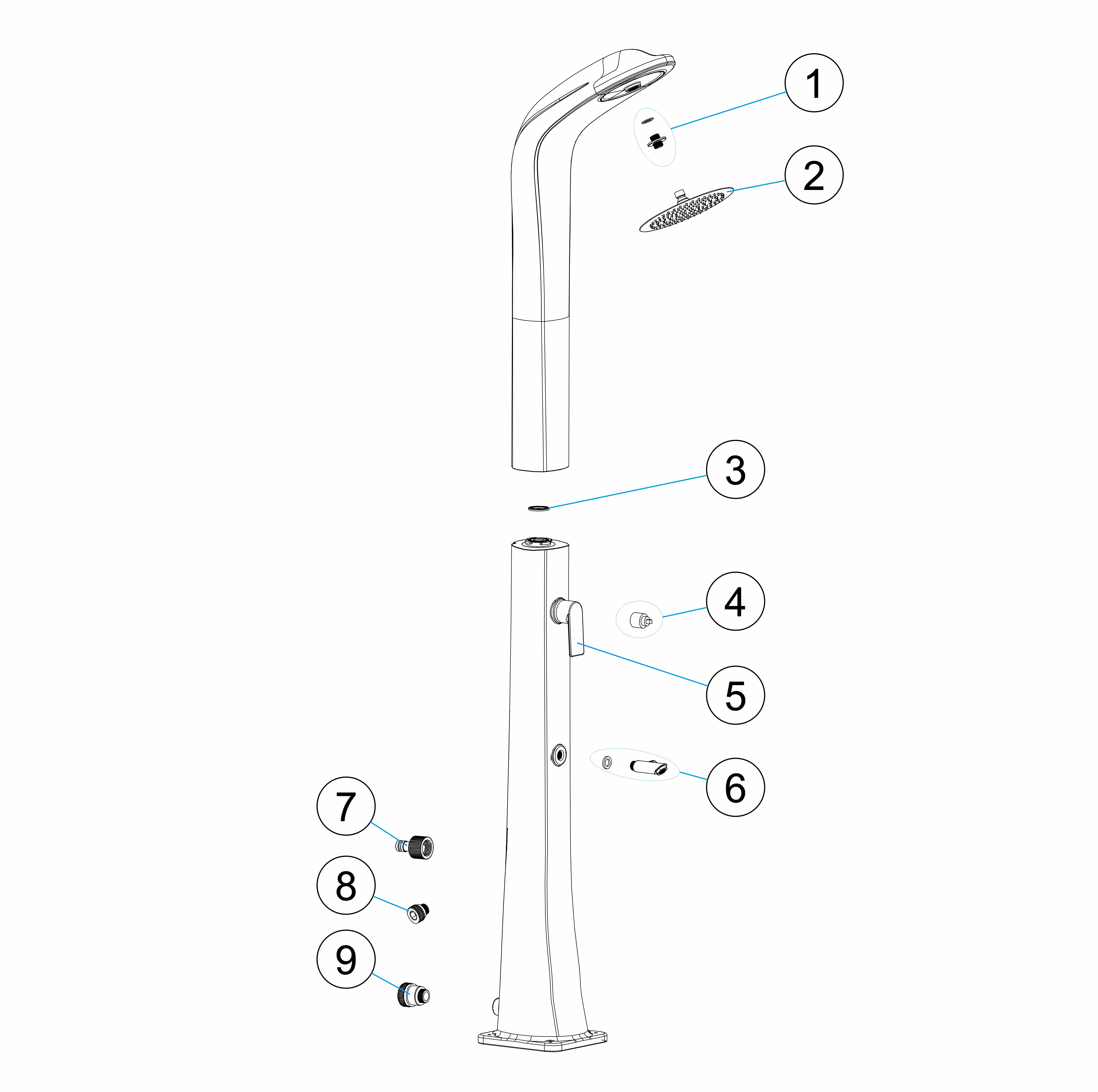 DOUCHE SOLAIRE 30L POLYETHYL